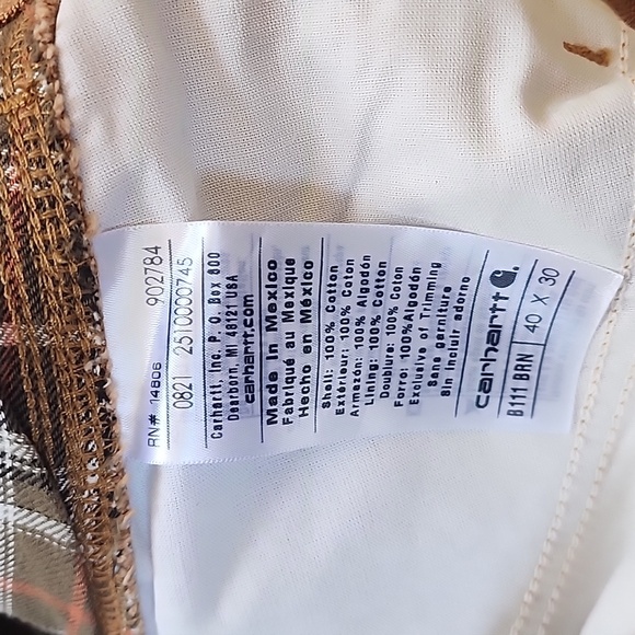 Carhartt RN#14806 B11 Pants Size 40 x 30 Brown - Picture 2 of 6